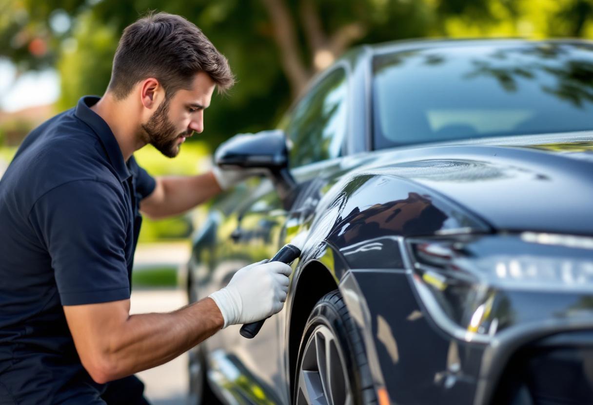 Professional mobile car detailing service in Lake Forest, Orange County, California - hand washing and detailing luxury vehicle at customer location - JIMENEZ ROYAL WASH