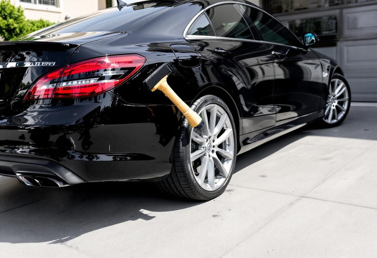 Professional mobile car detailing service in Yorba Linda, Orange County, California - hand washing and detailing luxury vehicle at customer location - JIMENEZ ROYAL WASH