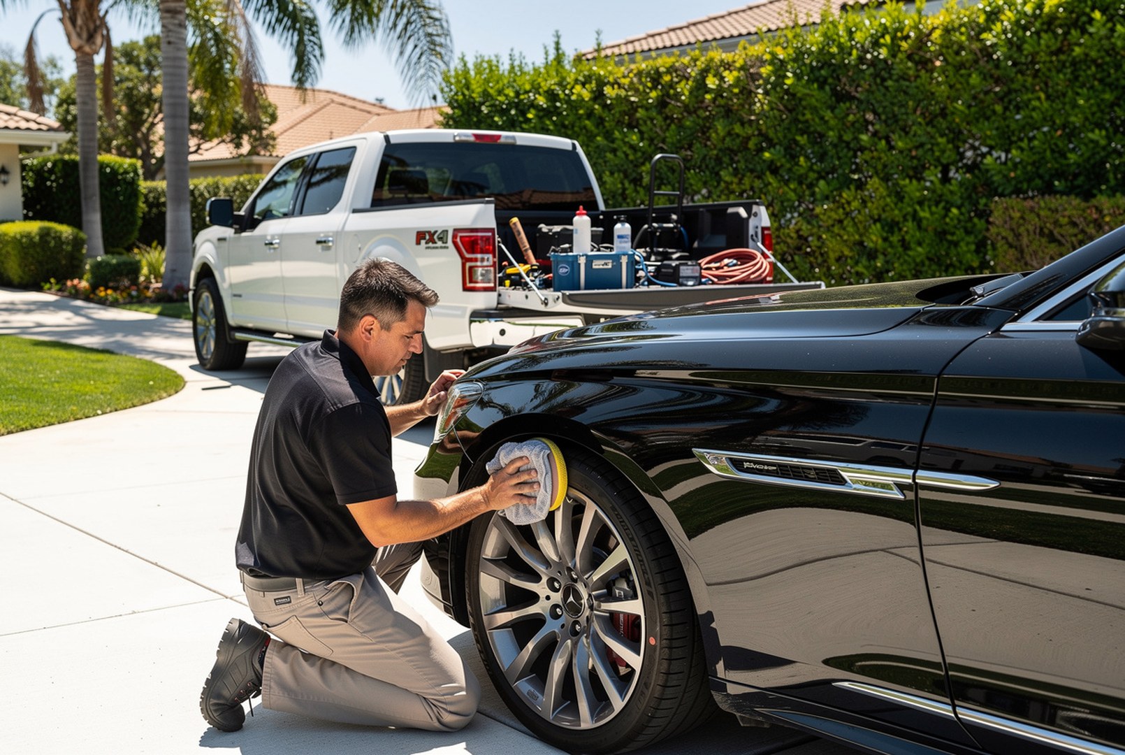 Professional mobile car detailing service in Orange County, California - exterior detail service - JIMENEZ ROYAL DETAILING