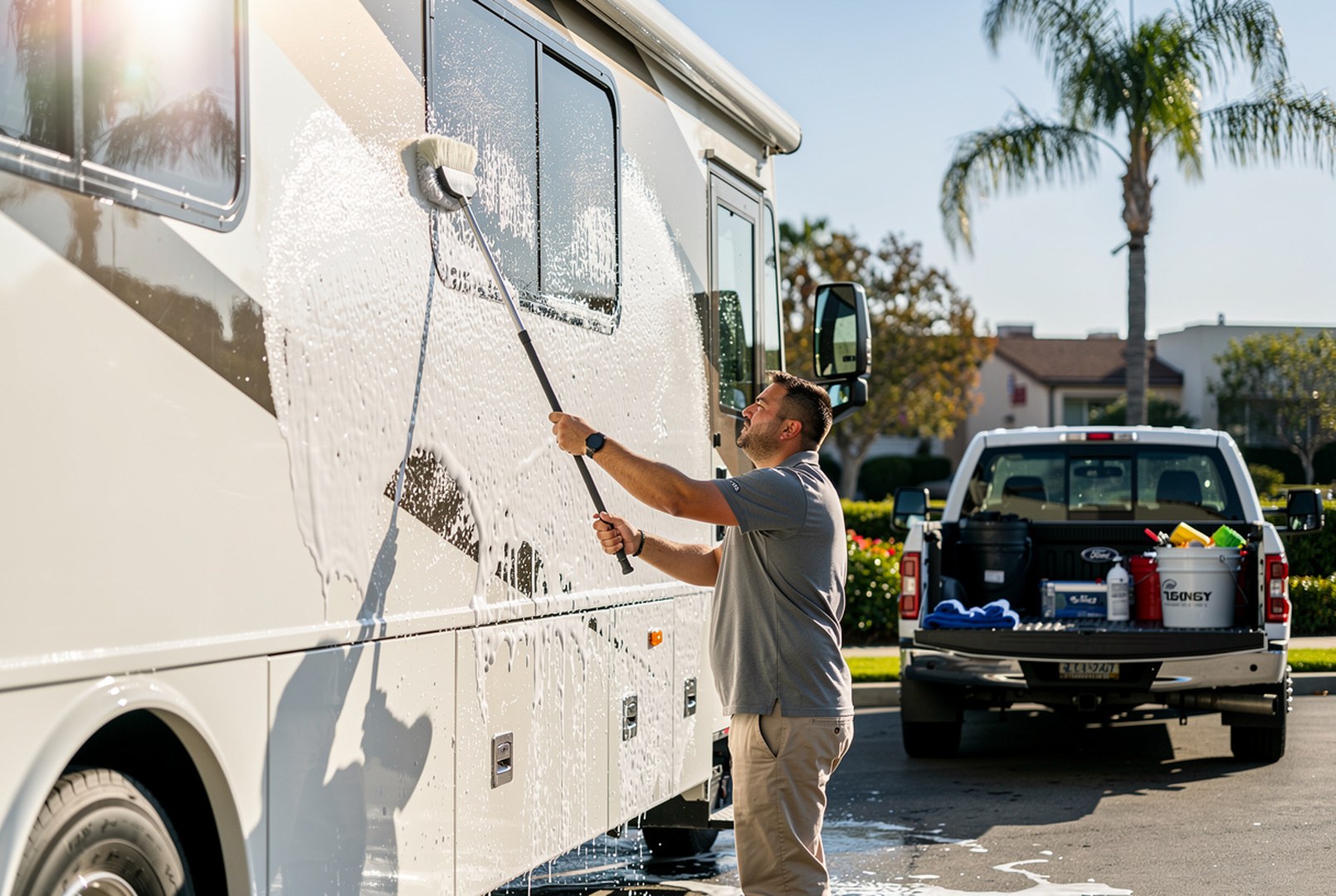 Mobile RV and motorhome detailing in Orange County, California - JIMENEZ ROYAL DETAILING