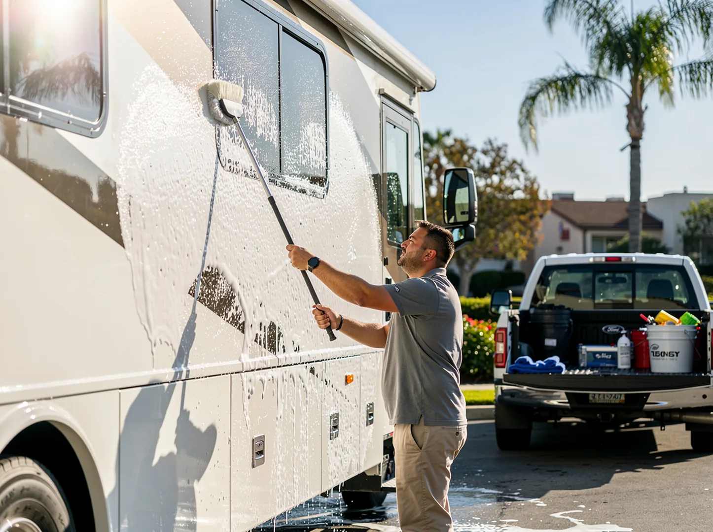Mobile RV and motorhome detailing in Orange County - JIMENEZ ROYAL DETAILING